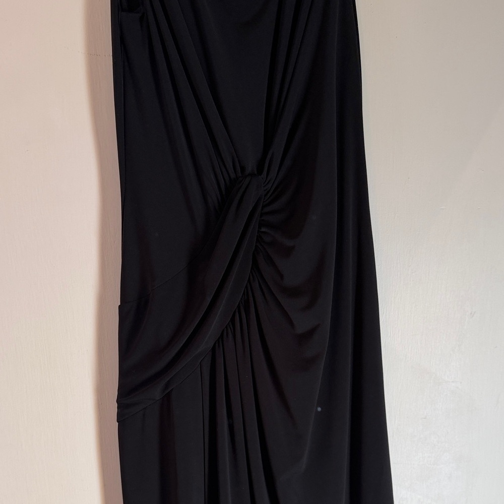 Vince Camuto Black Sleeveless Knot-Front Midi Dress - Picture 4 of 10